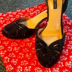ALEX MARIE sparkly evening pumps in black